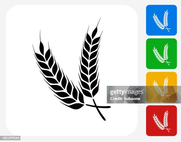 barley icon flat graphic design - barley stock illustrations
