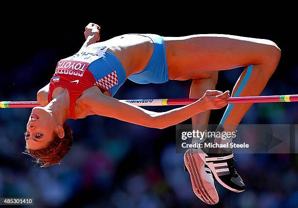 Blanka Vlasic of Croatia competes in the Women's High Jump qualification during day six of the 15th IAAF World Athletics Championships Beijing 2015...