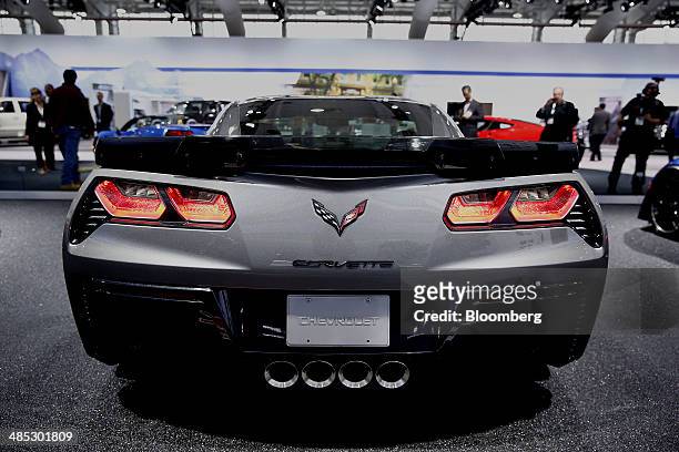 The Chevrolet 2015 Corvette Z06 is displayed during the 2014 New York International Auto Show in New York, U.S., on Thursday, April 17, 2014. The...