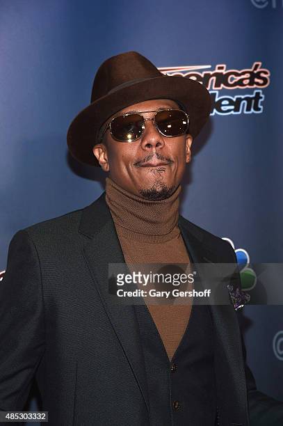Host Nick Cannon attends the "America's Got Talent" post-show red carpet at Radio City Music Hall on August 26, 2015 in New York City.