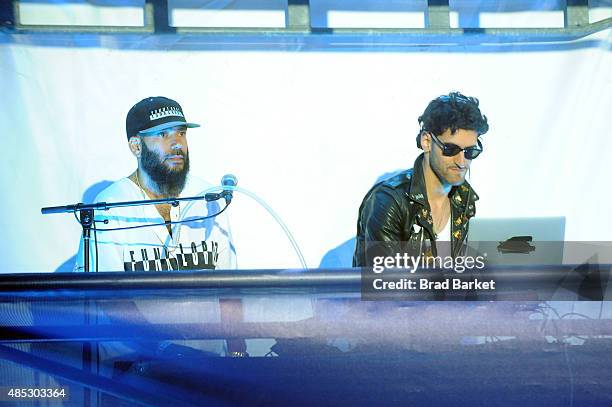 Patrick Gemayel and David Macklovitch of Chromeo spin at Rally On The River presented by American Express, featuring Maria Sharapova, John Isner,...