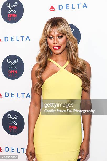 Actres Laverne Cox attends 2nd Annual Delta Open Mic at Arena on August 26, 2015 in New York City.