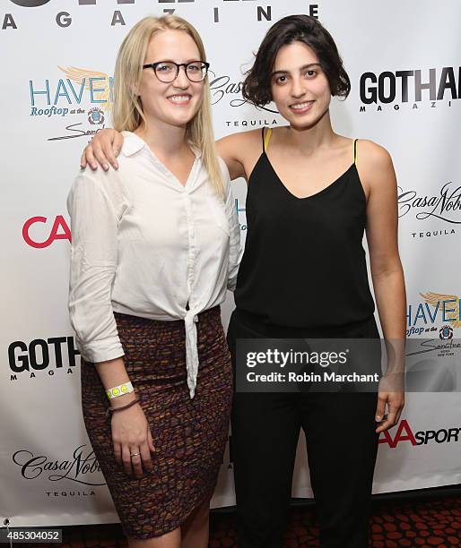 Mia Schmidt and Stella Xhiku attend the Gotham Magazine & CAA Sports Tennis Kick Off With Tomas on August 26, 2015 in New York City.