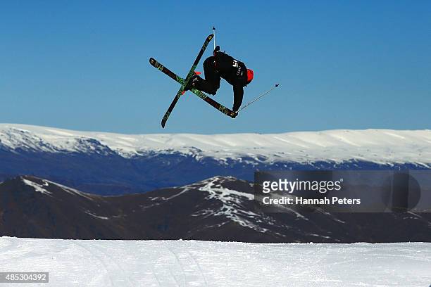Viktor Thomas Moosmann of Austria competes in the FIS Freestyle Ski World Cup Slopestyle Qualification during the Winter Games NZ at Cardrona Alpine...