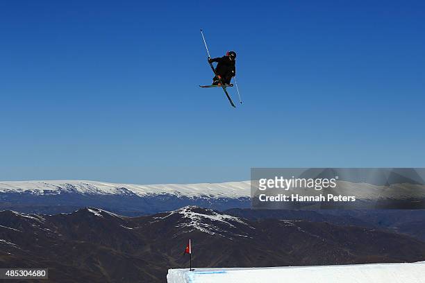 Viktor Thomas Moosmann of Austria competes in the FIS Freestyle Ski World Cup Slopestyle Qualification during the Winter Games NZ at Cardrona Alpine...