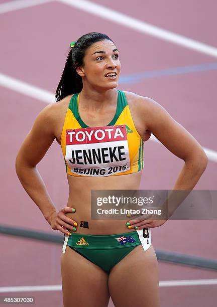 Michelle Jenneke of Australia competes in the Women's 100 metres hurdles heats during day six of the 15th IAAF World Athletics Championships Beijing...