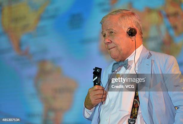 Jim Rogers, American businessman, investor and author, attends an economic forum on August 26, 2015 in Nanjing, Jiangsu Province of China.