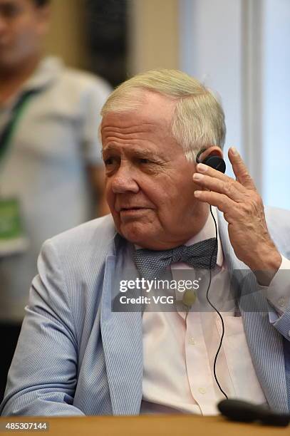 Jim Rogers, American businessman, investor and author, attends an economic forum on August 26, 2015 in Nanjing, Jiangsu Province of China.