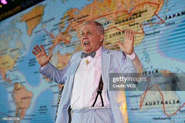 Jim Rogers, American businessman, investor and author, attends an economic forum on August 26, 2015 in Nanjing, Jiangsu Province of China.