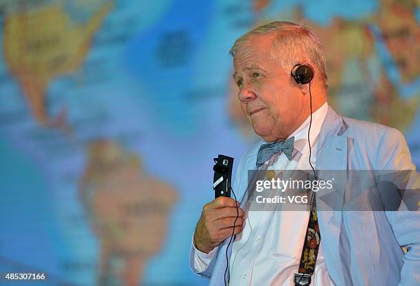 Jim Rogers, American businessman, investor and author, attends an economic forum on August 26, 2015 in Nanjing, Jiangsu Province of China.