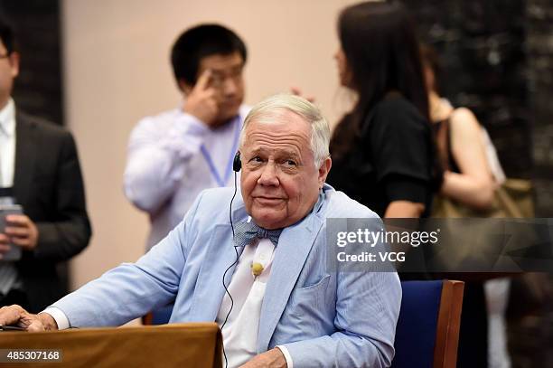 Jim Rogers, American businessman, investor and author, attends an economic forum on August 26, 2015 in Nanjing, Jiangsu Province of China.