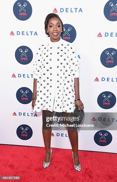 Estelle attends the 2nd Annual Delta OPEN Mic With Serena Williams at Arena on August 26, 2015 in New York City.