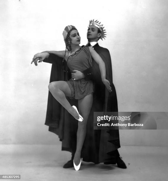 Portrait of ballet dancers Ruthanna Boris and Frederic Franklin , both of the New York City Ballet Company, New York, New York, 1950s.