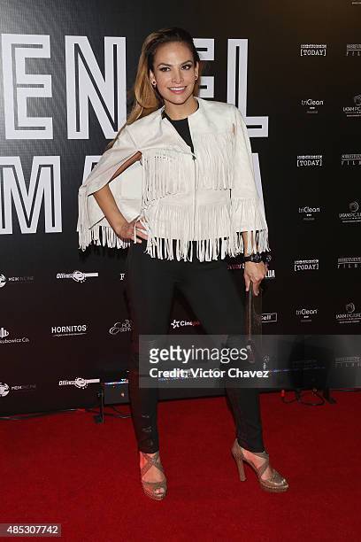 Fabiola Campomanes attends the "Alicia En El Pais De Maria" Mexico City premiere red carpet at Cinepolis Plaza Carso on August 26, 2015 in Mexico...