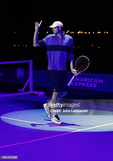 Tennis Player John Isner partecipate in the 2015 American Express Rally On the River at Pier 97 on August 26, 2015 in New York City.