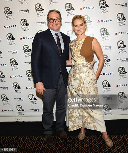 Actor Matthew Broderick and actress Alice Eve attend The Friars Club Presents An Evening With 'Dirty Weekend' at The Friars Club on August 26, 2015...