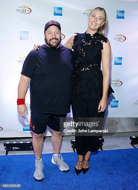 Actor Kevin James and tennis player Maria Sharapova attends 2015 American Express Rally On the River at Pier 97 on August 26, 2015 in New York City.
