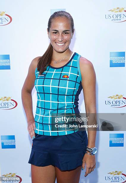 Tennis player Monica Puig attends 2015 American Express Rally On the River at Pier 97 on August 26, 2015 in New York City.