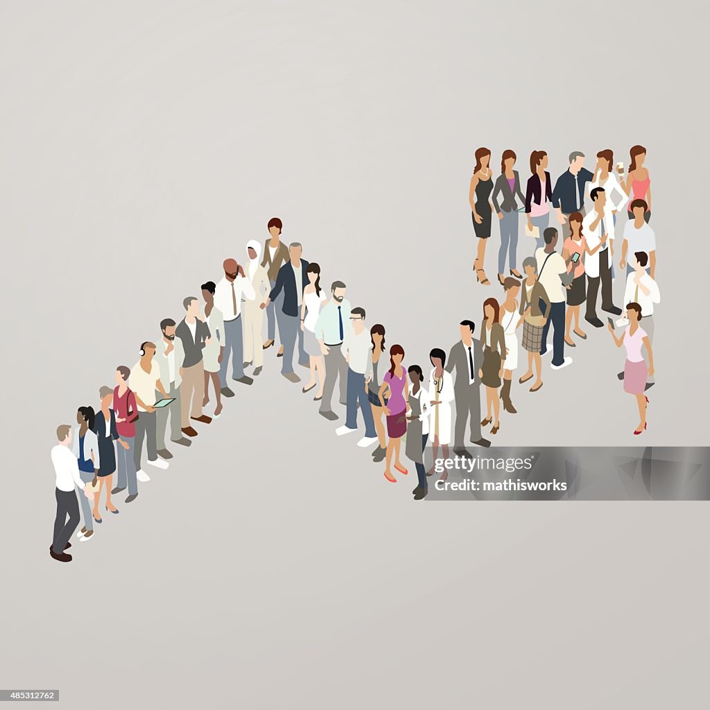 Person Vector Rising Up People Forming Increase Arrow High-Res Vector Graphic - Getty Images