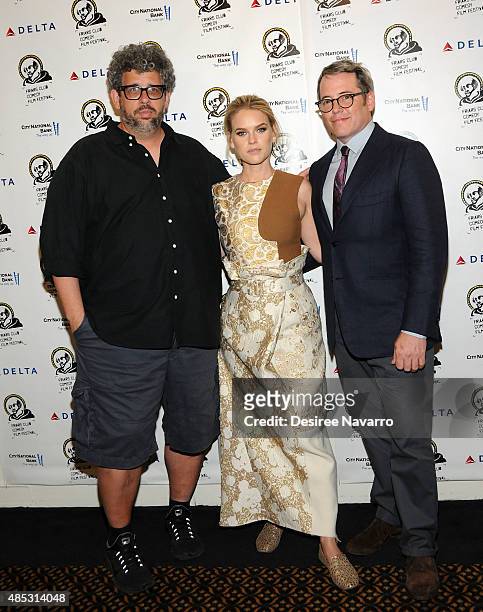 Writer/Director Neil LaBute, actress Alice Eve and actor Matthew Broderick attend The Friars Club Presents An Evening With 'Dirty Weekend' at The...