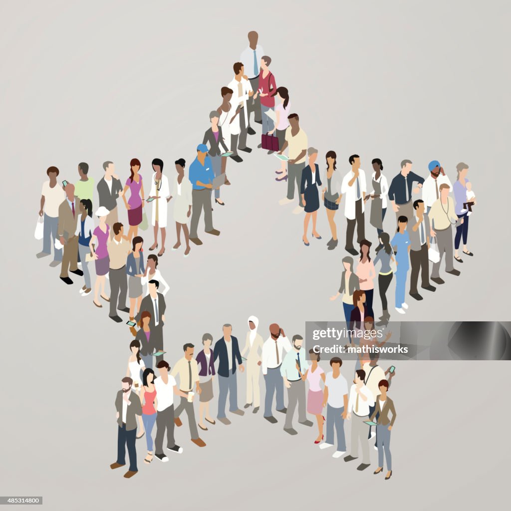 People Shape Rising People Forming Star Shape High-Res Vector Graphic - Getty Images