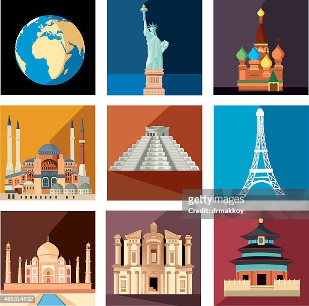 stockillustraties, clipart, cartoons en iconen met world travel symbols - jordanie