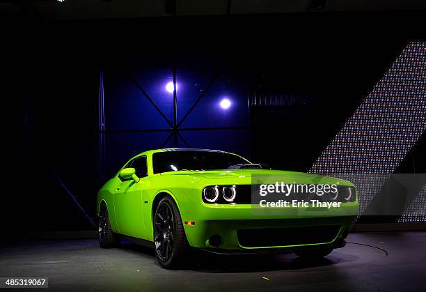 The 2015 Dodge Challenger is introduced during a media preview of the 2014 New York International Auto Show in New York. The show opens with a sneak...