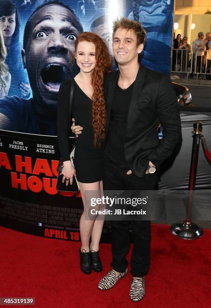 Aaron Carter attends "A Haunted House 2" Los Angeles premiere held at Regal Cinemas L.A. Live on April 16, 2014 in Los Angeles, California.