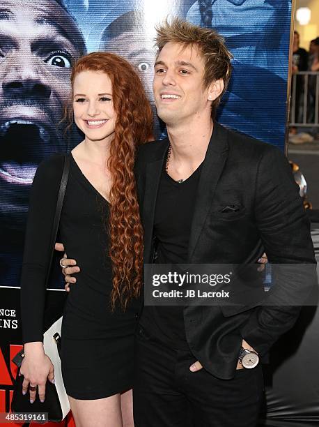 Aaron Carter attends "A Haunted House 2" Los Angeles premiere held at Regal Cinemas L.A. Live on April 16, 2014 in Los Angeles, California.