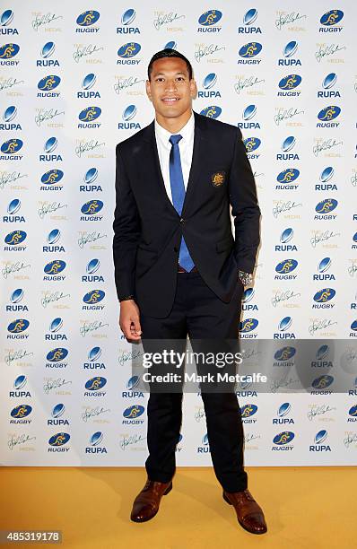 Israel Folau of the Wallabies arrives at the John Eales Medal at Royal Randwick Racecourse on August 27, 2015 in Sydney, Australia.