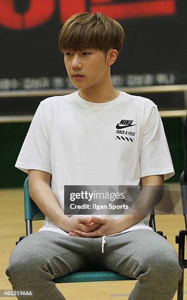 Sung Kyu of INFINITE attends the musical 'In The Heights' showcase at Namsan Arts Center on August 19, 2015 in Seoul, South Korea.