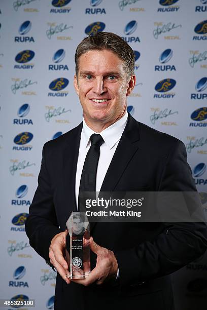 Tim Horan poses after being inducted into the Wallaby Hall of Fame during the John Eales Medal at Royal Randwick Racecourse on August 27, 2015 in...