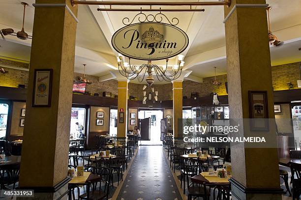 Picture taken inside the Pinguim restaurant on April 16, 2014 in downtown Ribeirao Preto, city 336 km from Sao Paulo which will host the French...