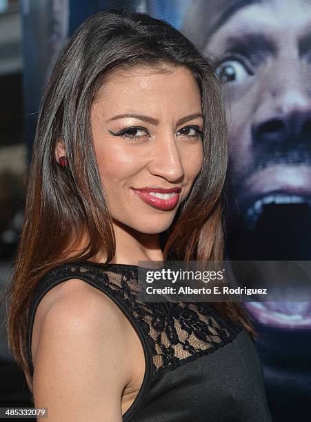 Actress Vanessa Born arrives to the premiere of Open Road Films' "A Haunted House 2" at Regal Cinemas L.A. Live on April 16, 2014 in Los Angeles,...