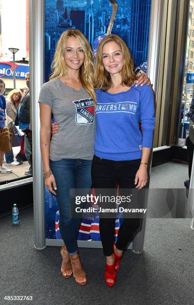 Hannah Ferguson and Jessica Perez attend the "Final Shave" Event To Launch The 2014 Rangers Beard-A-Thon at Rangerstown Hockey House on April 17,...