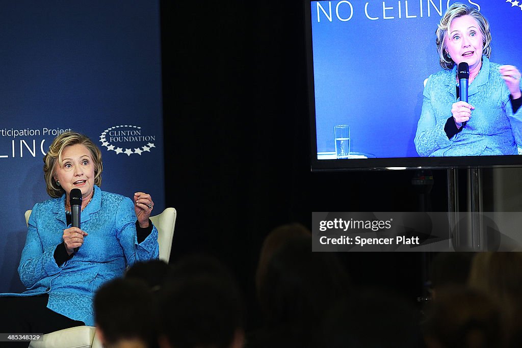 Hillary And Chelsea Clinton Speak Host Discussion On Girls And Women