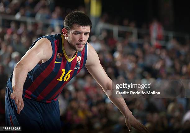 Kostas Papanikolau, #16 of FC Barcelona in action during the Turkish Airlines Euroleague Basketball Play Off Game 2 between FC Barcelona Regal v...