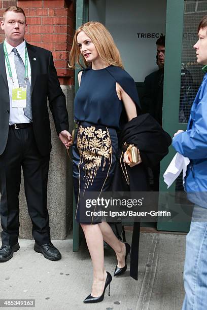 Heather Graham is seen on April 17, 2014 in New York City.