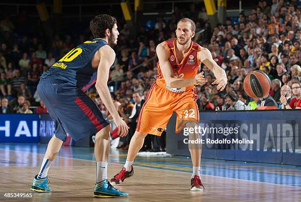 Sinan Guler, #32 of Galatasaray Liv Hospital Istanbul in action during the Turkish Airlines Euroleague Basketball Play Off Game 2 between FC...