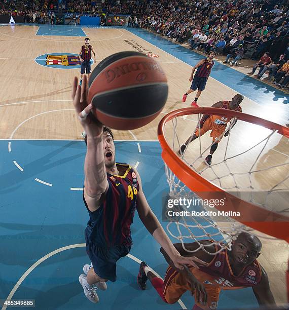 Ante Tomic, #44 of FC Barcelona in action during the Turkish Airlines Euroleague Basketball Play Off Game 2 between FC Barcelona Regal v Galatasaray...