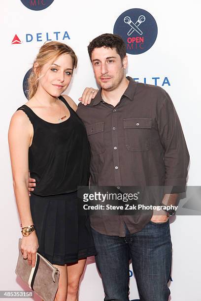 Jenny Mollen and Jason Biggs attend the 2nd Annual Delta Open Mic at Arena on August 26, 2015 in New York City.