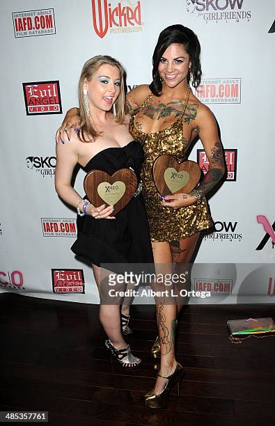 Adult film stars Sunny Lane and Bonnie Rotten honored at The BIG Annual 30th XRCO Awards hosted by Ron Jeremy held at OHM at Hollywood & Highland on...