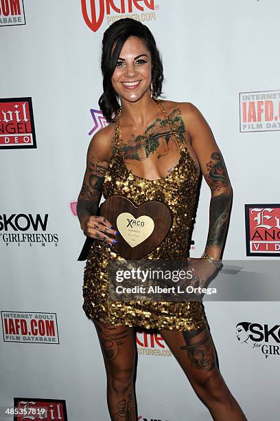 Adult film star Bonnie Rotten honored at The BIG Annual 30th XRCO Awards hosted by Ron Jeremy held at OHM at Hollywood & Highland on April 16, 2014...