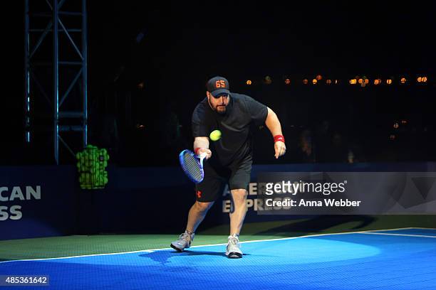 Kevin James plays tennis at Rally On The River presented by American Express, featuring Maria Sharapova, John Isner, Monica Puig and DJ Set By...