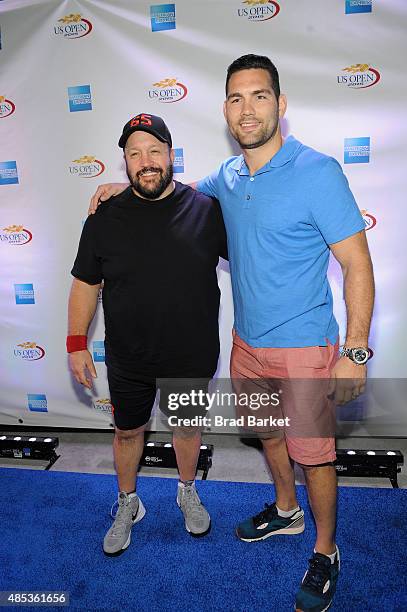 Kevin James and UFC Middleweight Champion Chris Weidman attend Rally On The River presented by American Express, featuring Maria Sharapova, John...