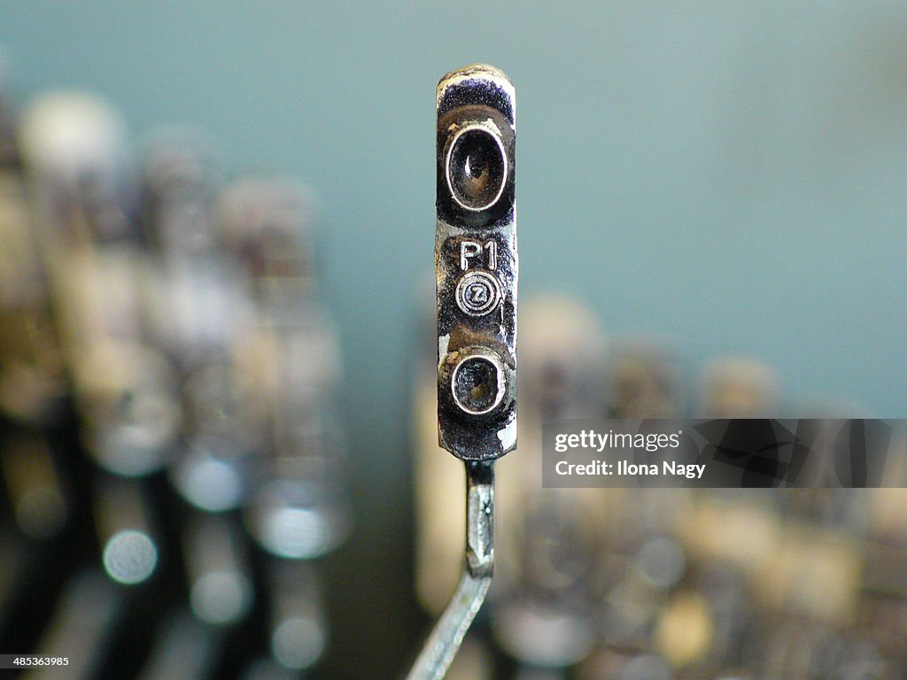 Close up of letter O on an old typewriter