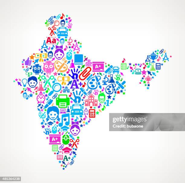 india on school and education icon pattern - red bus india stock illustrations