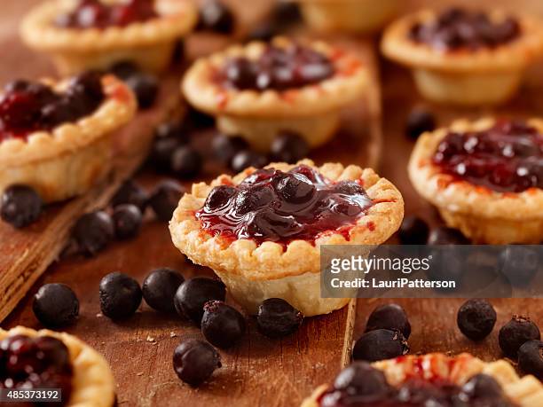 blueberry tarts - blueberry pie stock pictures, royalty-free photos & images