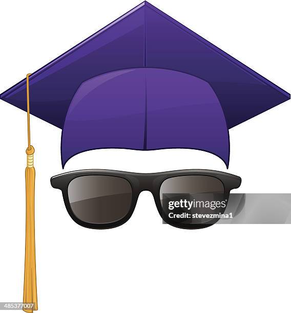 graduation sunglasses - bright future stock illustrations