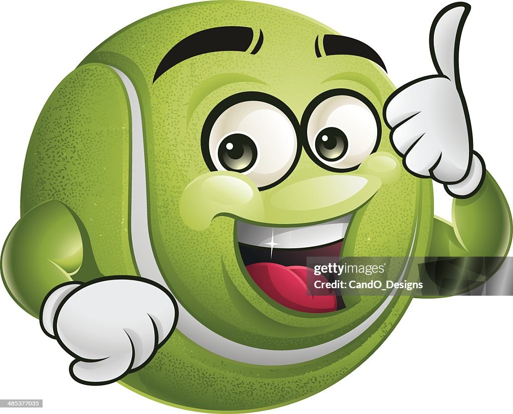 Tennis Ball Cartoon Thumbs Up High-Res Vector Graphic - Getty Images